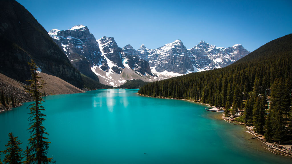 The greatest view in the Banff National Park, Moraine Lake.