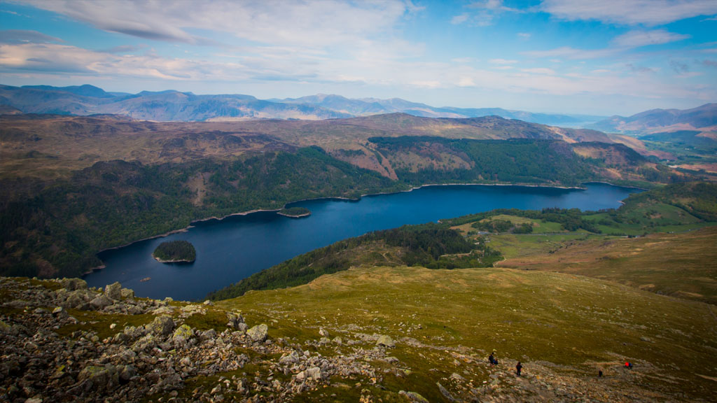 The final grab of Thirlmere - Helvellyn was waiting.