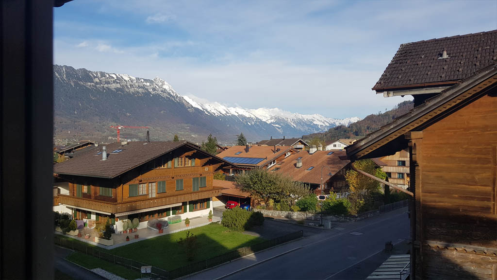 Amazing views of Interlaken and the mountain ranges at Lake Brienz from my room