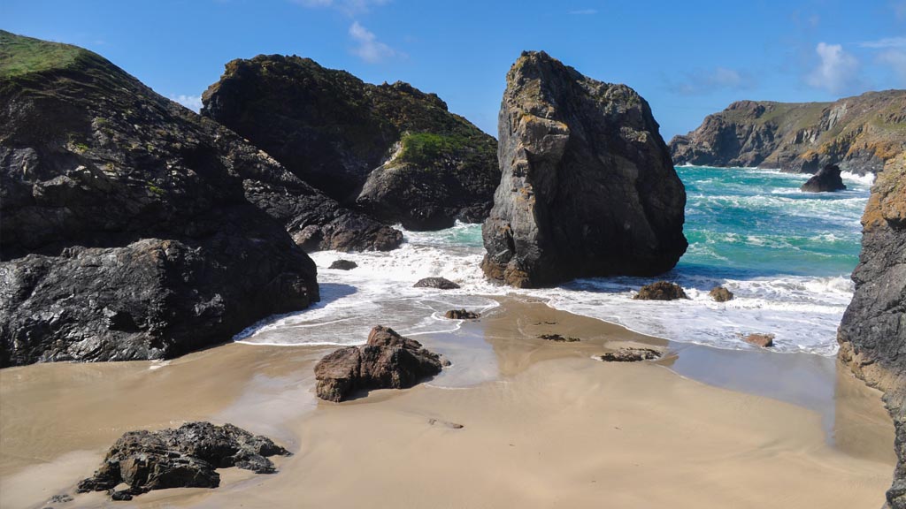 The sheer obscurity of Kynance Cove, its tidal islands and rock formations, make it one of England's most desirable coastlines.